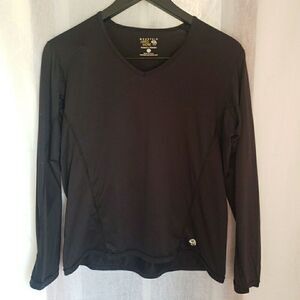 Mountain Hardwear Womens M Long Sleeve Black Base Layer Shirt Outdoor Hike